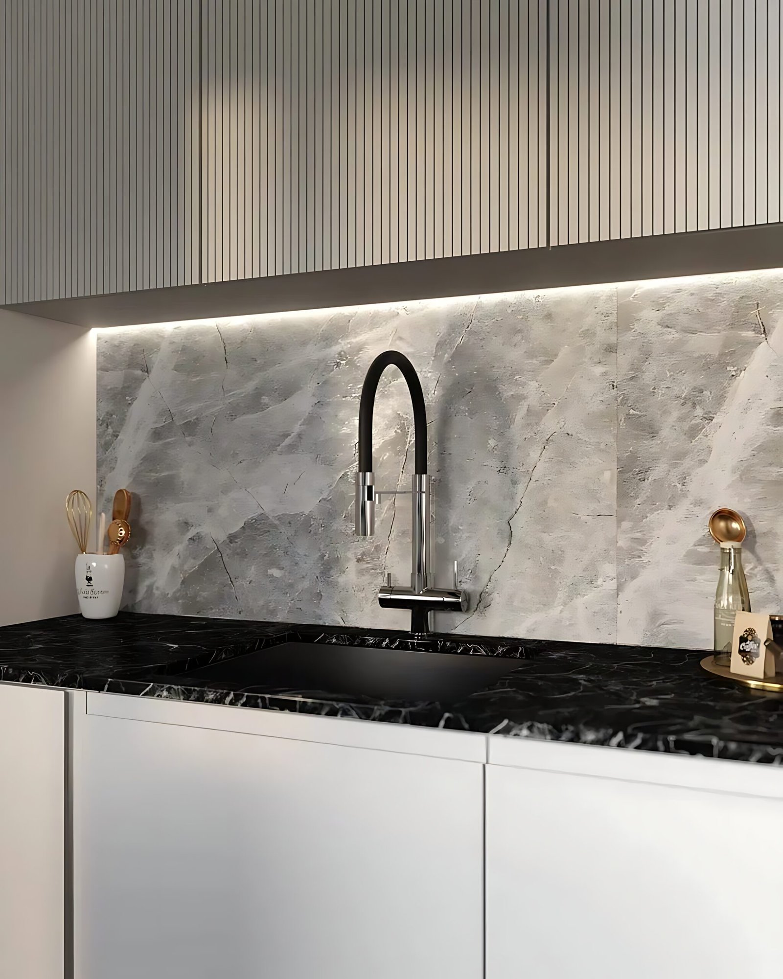 Alonzo Granite Kitchen marble backsplash